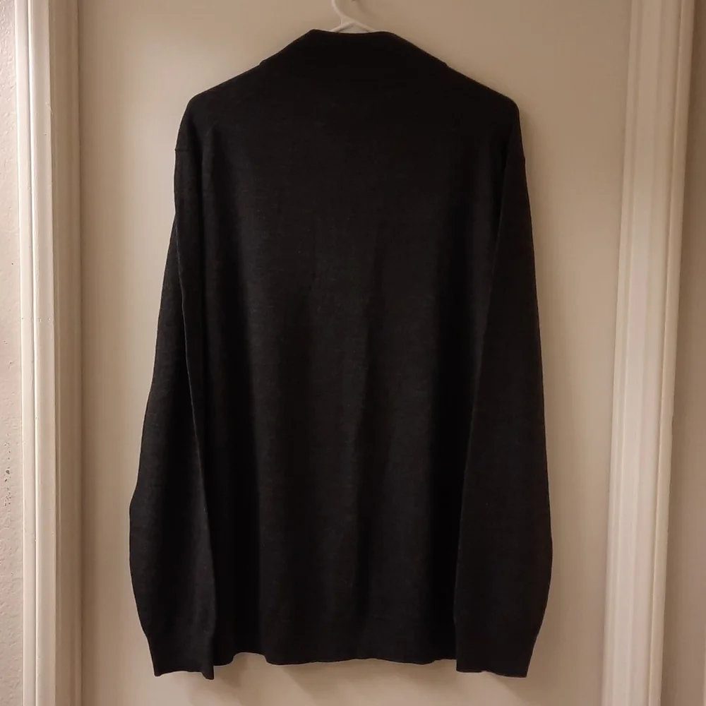 NWT, Men's Club Room Gray Quarter-Zip Merino Wool Blend Sweater